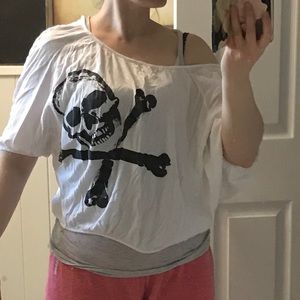 Off shoulder skeleton top